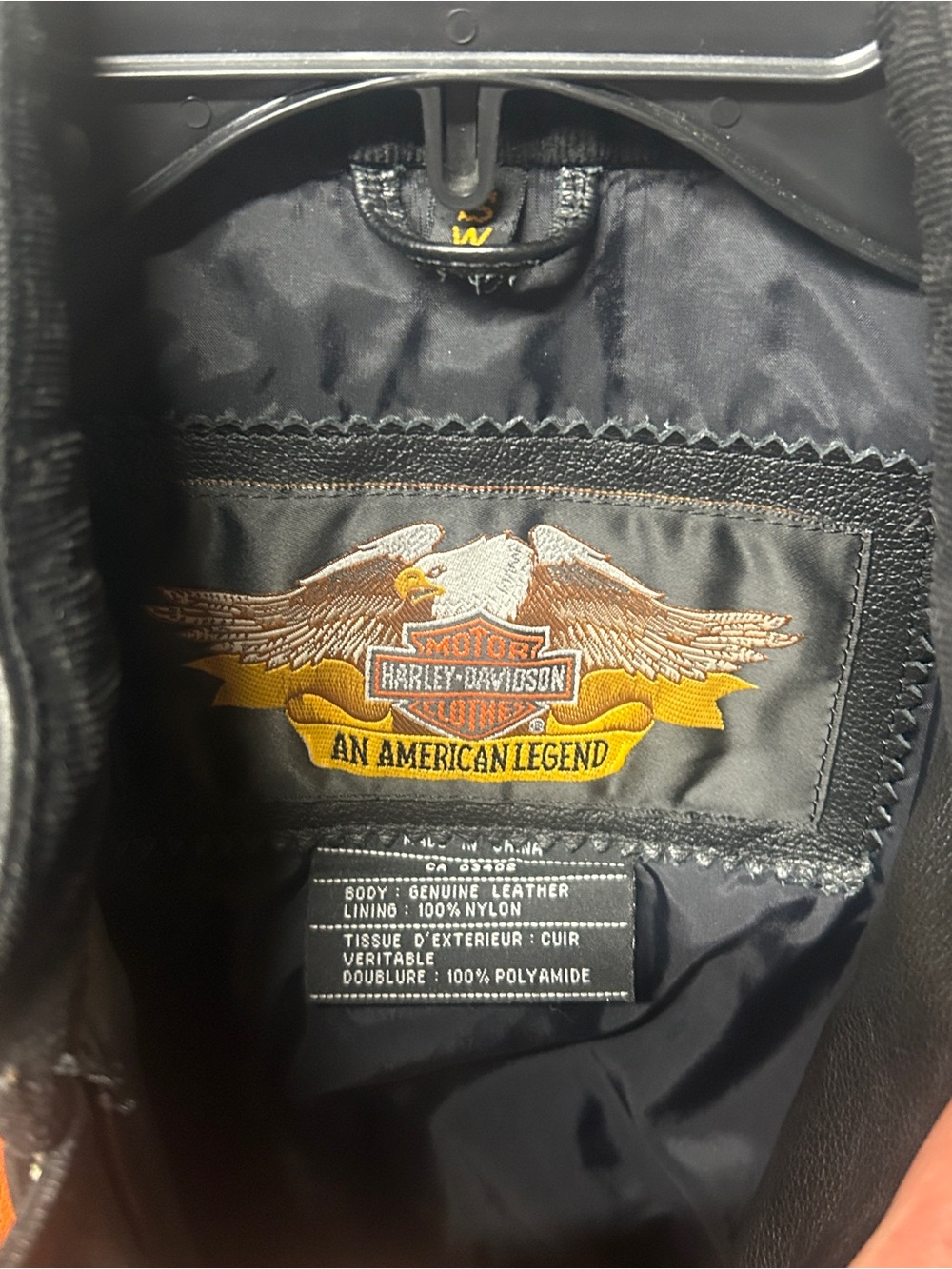 Harley Davidson Womens VICTORY LANE Leather Jacket Orange Stripe Size Small - Picture 4 of 9